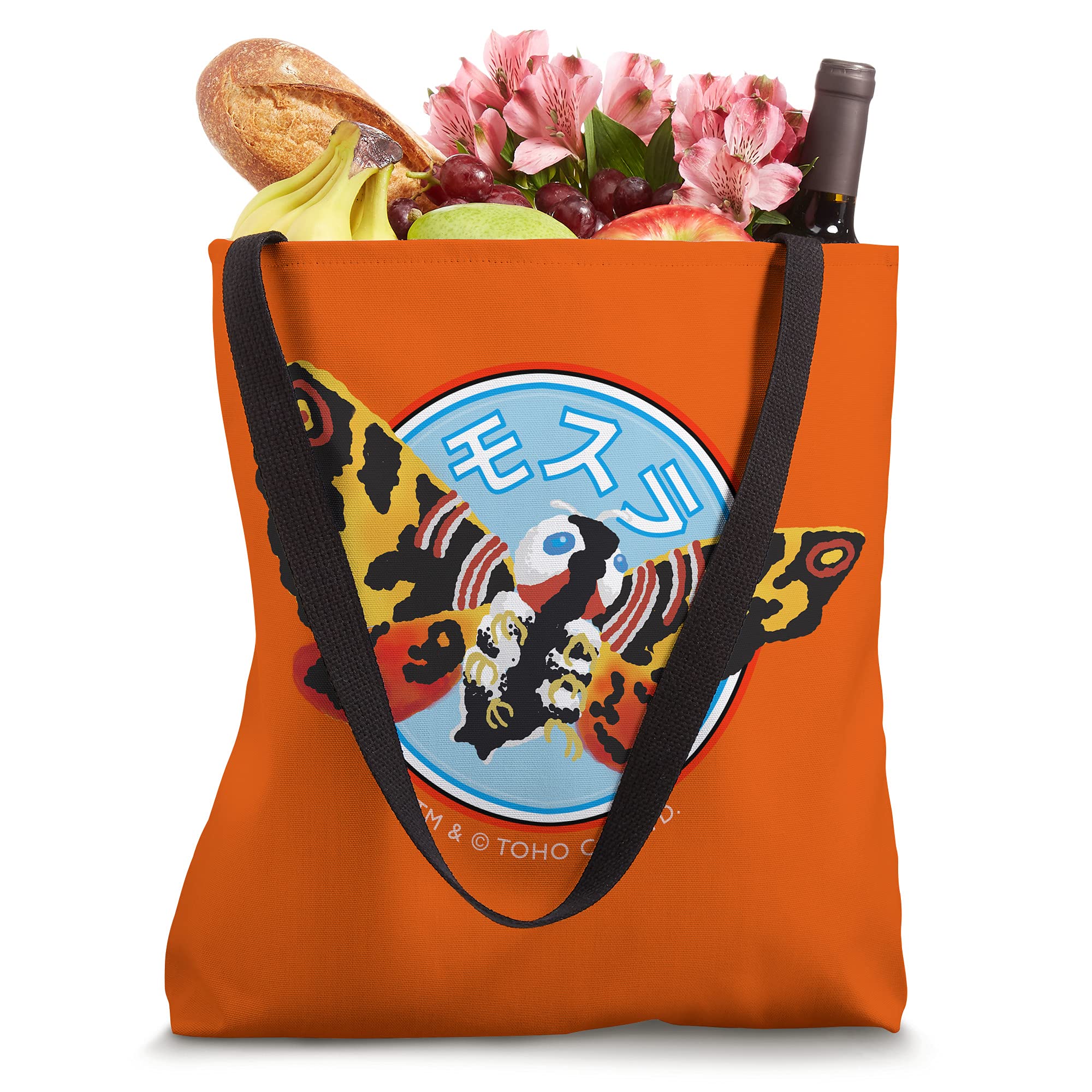 Godzilla Mothra Illustrated Orange Tote Bag