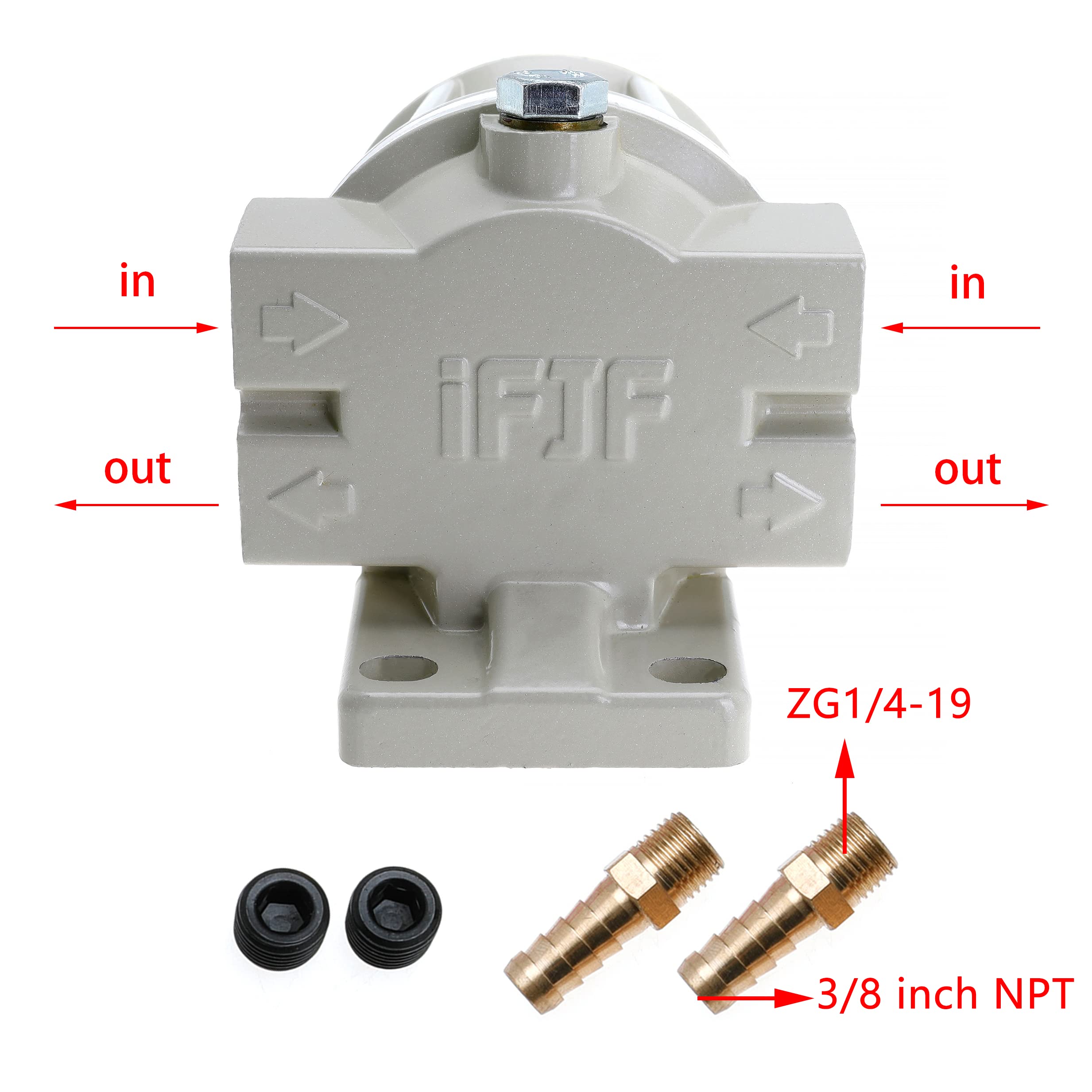 iFJF R12H (R12T Upgrade) Fuel Water Separator Marine Complete Combo - Replaces S3240 120AT NPT ZG1/4-19 Automotive Replacement Spin-on Filter Includes 2 Fittings 2 Plugs