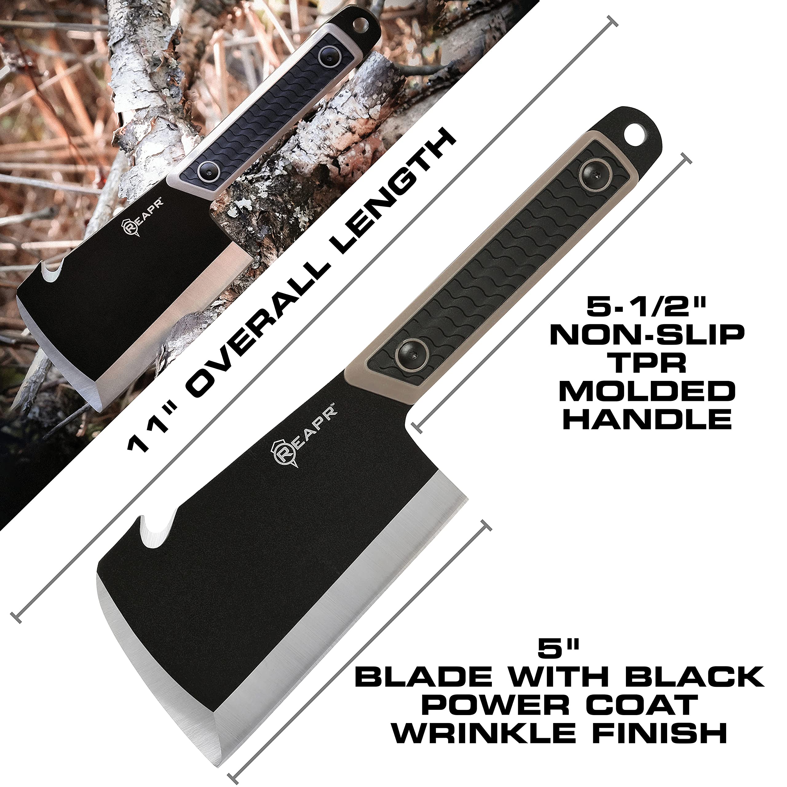 Reapr 11016 Versa Cleavr, Cleaver Knife for Meat Cutting, Vegetable Cleaver Knife, Tactical Hatchet, Survival Knife With Sheath, Camping Machete