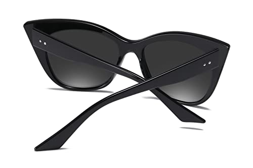 CYLEN Cateye Sunglasses For Women UV 400 Protection -Cat Eye Sunglasses Polarized(Black)