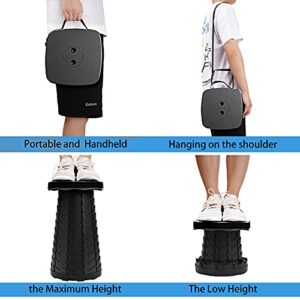 Hesanzol Square Telescopic Stool Portable Retractable Folding Stool Lightweight and More Sturdy Collapsible Stool for Adults Indoor Outdoor Load Capacity 500lbs (Square-Black)