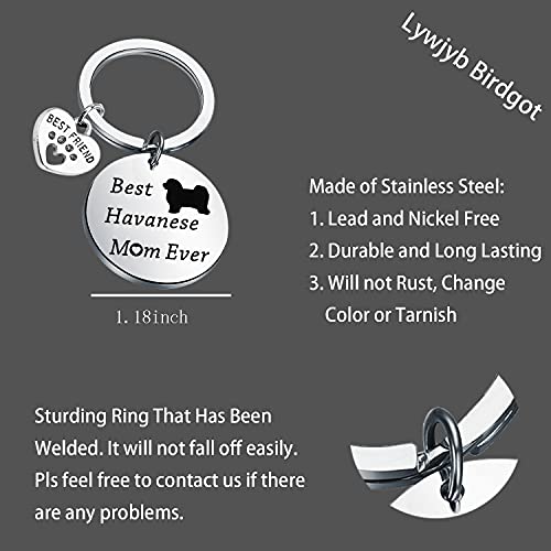 Lywjyb Birdgot Best Havanese Mom Ever Keychain Dog Lover Best Friend Havanese Gift (Best Havanese KY)