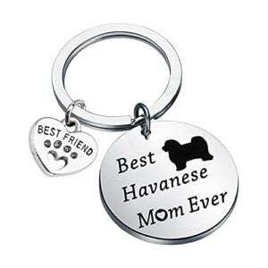 lywjyb birdgot best havanese mom ever keychain dog lover best friend havanese gift (best havanese ky)