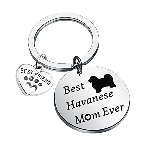 Lywjyb Birdgot Best Havanese Mom Ever Keychain Dog Lover Best Friend Havanese Gift (Best Havanese KY)