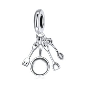 lamoony charm 925 sterling silver charm scissors charm comb charm mirror charm pot charm spoon charm chef charm love charm for pandora charm bracelet (b)