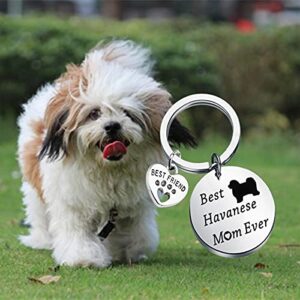 Lywjyb Birdgot Best Havanese Mom Ever Keychain Dog Lover Best Friend Havanese Gift (Best Havanese KY)