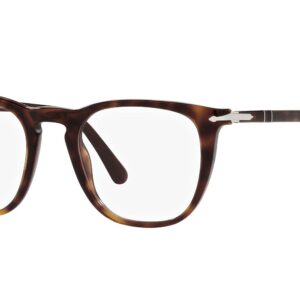 Persol PO3266V Square Prescription Eyewear Frames, Red Havana/Demo Lens, 50 mm