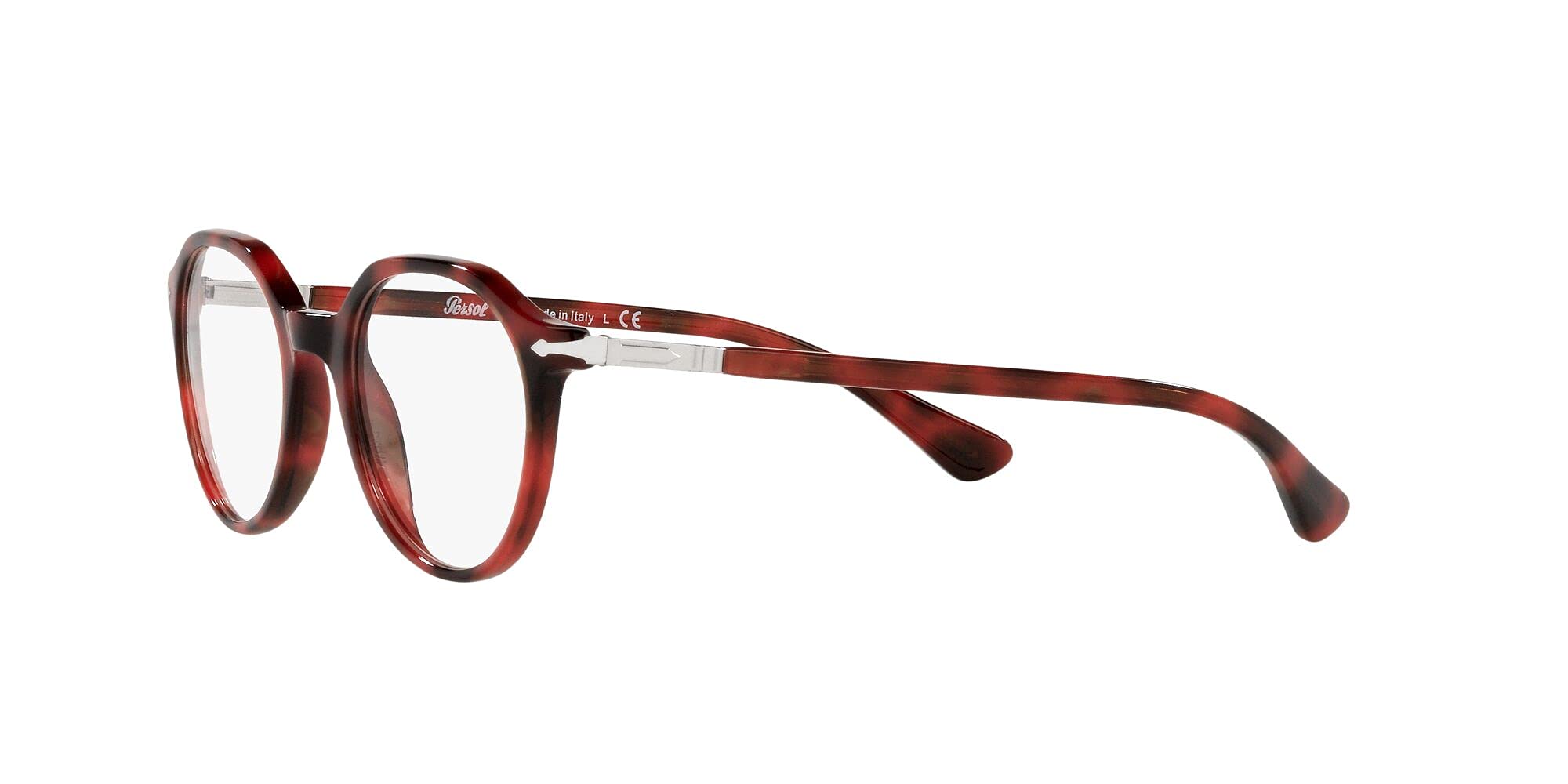 Persol PO3253V Square Prescription Eyewear Frames, Red/Demo Lens, 49 mm