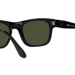 Persol PO3269S Square Sunglasses, Black/Green, 52 mm