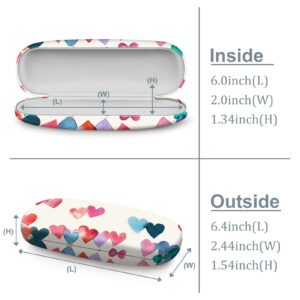 Fintie Hard Shell Eyeglasses Case, Portable Protective Glasses Cover Eyeglass Holder Box with Cleaning Cloth for Men Women, Raining Hearts