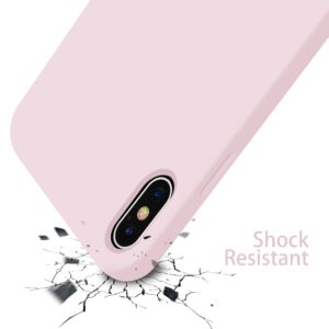 OTOFLY Liquid Silicone Gel Rubber Full Body Protection Shockproof Case for iPhone Xs/iPhone X，Anti-Scratch&Fingerprint Basic-Cases，Compatible with iPhone X/iPhone Xs 5.8 inch (2018), (Ice Pink)