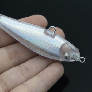 10PCS Unpainted Lure Blanks 6.82g 7.7cm JXN11 with 6mm Free Fishing Eye Crankbait Baits Simulation Blank Body Clear Hard Baits Trout Salmon Minnow Lure Popper Lures Topwater Freshwater JXN11