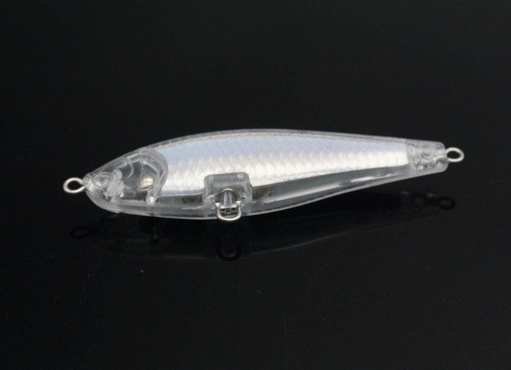 10PCS Unpainted Lure Blanks 6.82g 7.7cm JXN11 with 6mm Free Fishing Eye Crankbait Baits Simulation Blank Body Clear Hard Baits Trout Salmon Minnow Lure Popper Lures Topwater Freshwater JXN11