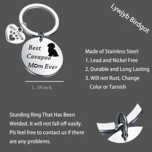 Lywjyb Birdgot Best Cavapoo Mom Ever Keychain Dog Lover Best Friend Cavapoo Gift (Best Cavapoo ky)