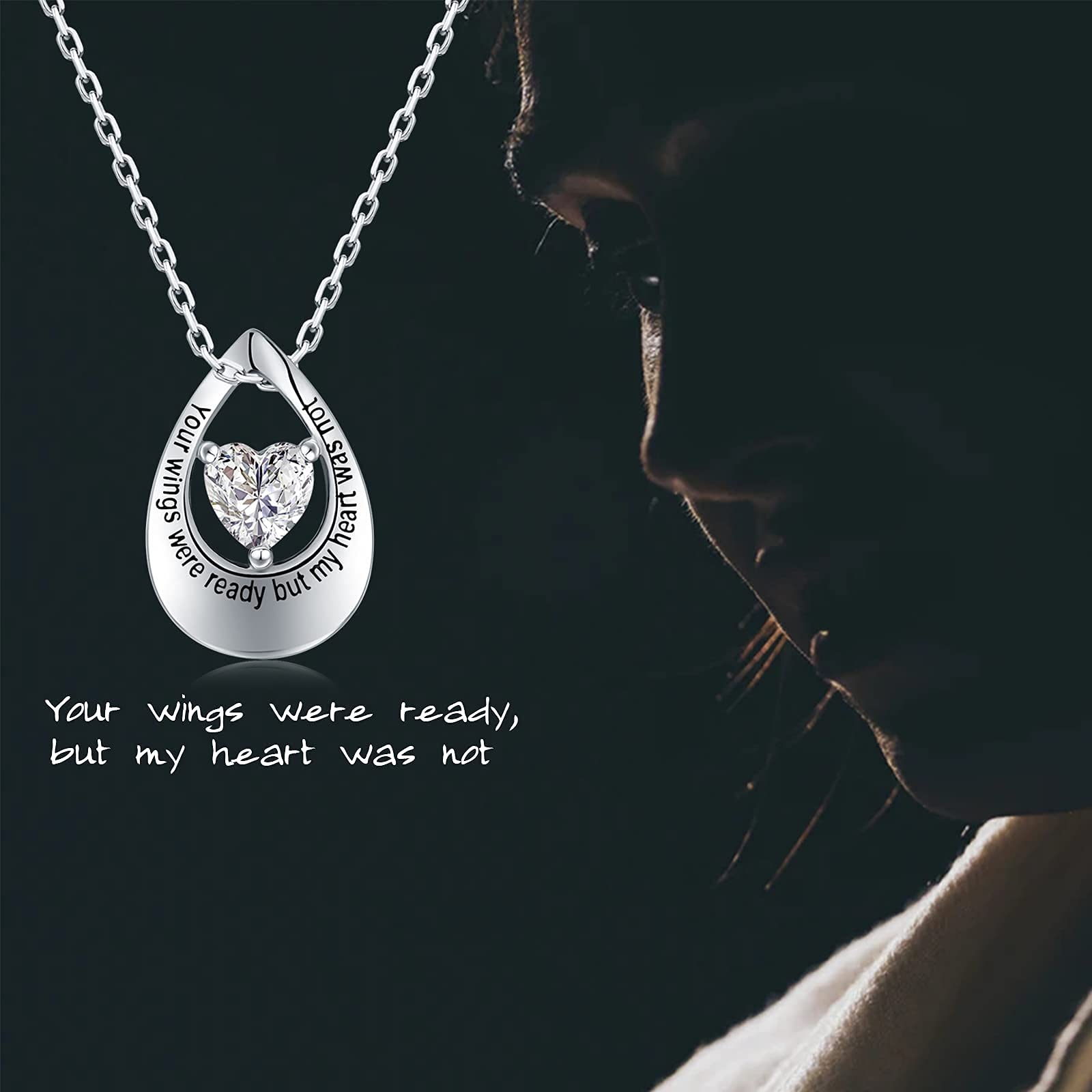 925-Sterling-Silver Teardrop Urn Necklace for Ashes - Hollow Teardrop with Heart Cremation Jewelry Ash Silver Tear Drop Urn Jewelry Water Droplets Urn Necklaces Ashes for Women Teen Girls