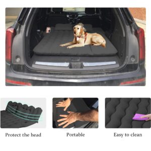 Canodoky SUV Air Mattress, Inflatable Car Mattress Bottle and Phone Holder Thickened Flocking & PVC Surface Car Air Mattress with Electric Air Pump Travel Mattress for Car Camping Road Trip (Black)