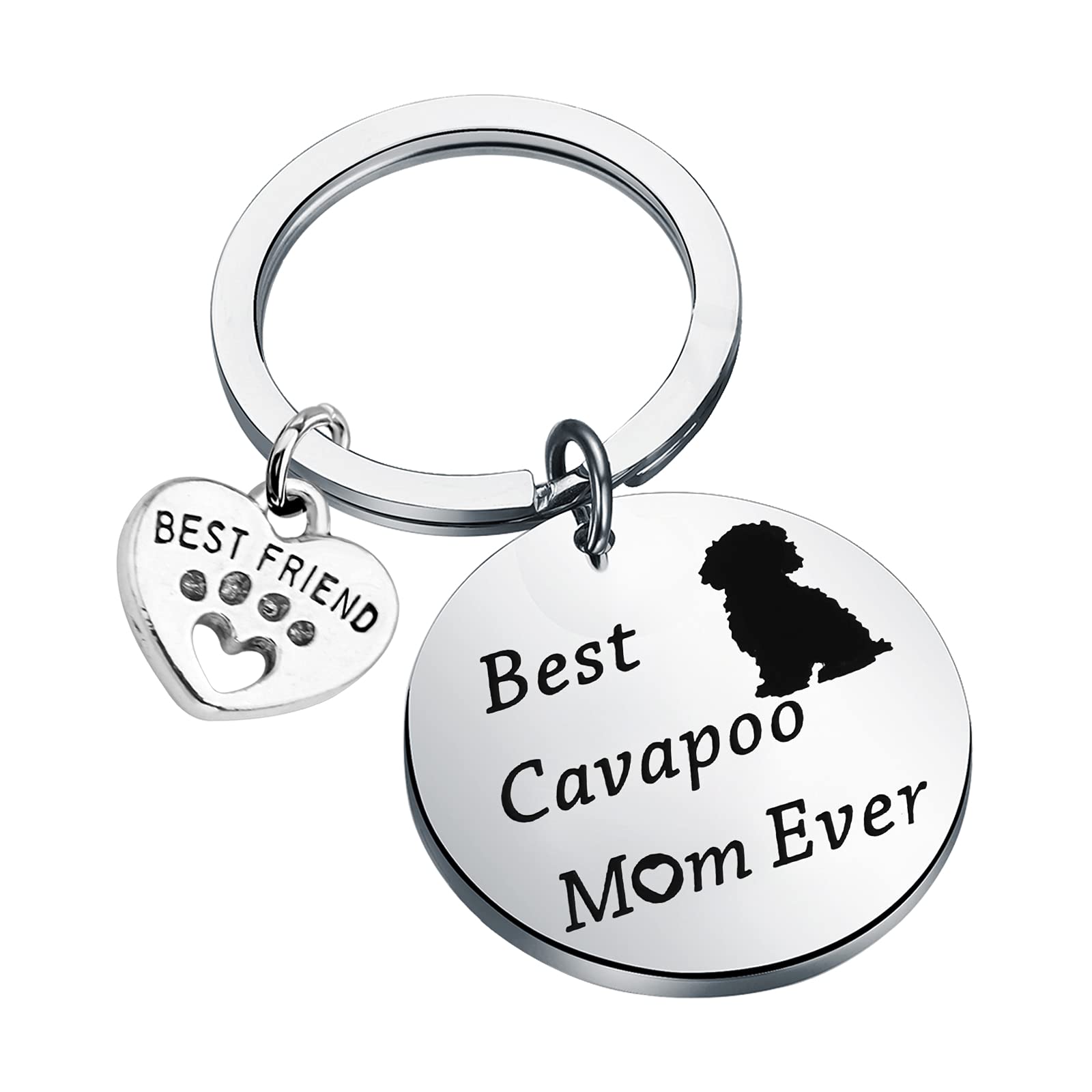 Lywjyb Birdgot Best Cavapoo Mom Ever Keychain Dog Lover Best Friend Cavapoo Gift (Best Cavapoo ky)