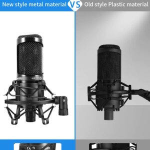 AT2020 Shock mount with Pop Filter [durable/more stable] by Etour - Mount Made from metal material to Eliminate Vibrations - Compatible with Diameter 46mm-53mm Microphone at2040 line Kit