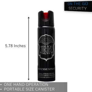 POLICE MAGNUM Large Pepper Spray Max Strength Portable Security- 16 ft Range- Made in The USA- 4oz Twist Lock (Red)