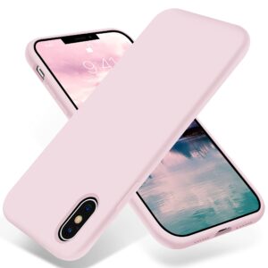 OTOFLY Liquid Silicone Gel Rubber Full Body Protection Shockproof Case for iPhone Xs/iPhone X，Anti-Scratch&Fingerprint Basic-Cases，Compatible with iPhone X/iPhone Xs 5.8 inch (2018), (Ice Pink)