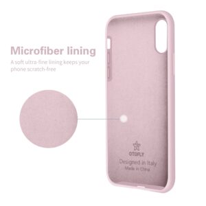 OTOFLY Liquid Silicone Gel Rubber Full Body Protection Shockproof Case for iPhone Xs/iPhone X，Anti-Scratch&Fingerprint Basic-Cases，Compatible with iPhone X/iPhone Xs 5.8 inch (2018), (Ice Pink)