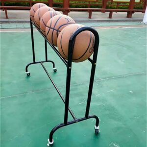 Three-Point Shooting Game, Basketball Stand, Cart, Mobile Training, Ball Storage, Inclined Frame Angle, Hand Push Ball Cart with Wheels for Garage Storage Garage Organizer