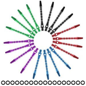 30 Pcs Dart Shafts for Steel Tip Medium 2BA Thread Aluminium Alloy Dart Stems 50 mm 53 mm with Rubber Rings Replacement Harrows Dart Accessories and Flights(Classic Style,Multi Colors)