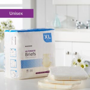 McKesson Ultimate Briefs, Incontinence, Maximum Absorbency, XL, 15 Count, 4 Packs, 60 Total