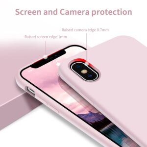 OTOFLY Liquid Silicone Gel Rubber Full Body Protection Shockproof Case for iPhone Xs/iPhone X，Anti-Scratch&Fingerprint Basic-Cases，Compatible with iPhone X/iPhone Xs 5.8 inch (2018), (Ice Pink)