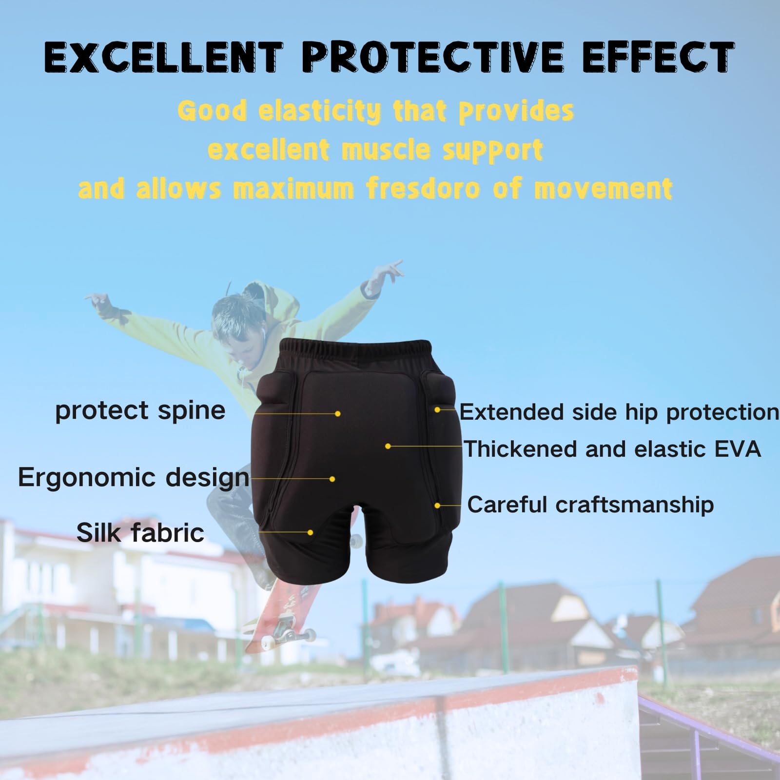 YHWD Hip Pads Seniors, Premium Hip Protectors for Elderly, Comfortable and Breathable, Anti-Fall, 2 cm/0.8in Thicken Eva for Falls Injury, Unisex Hip Pants,L