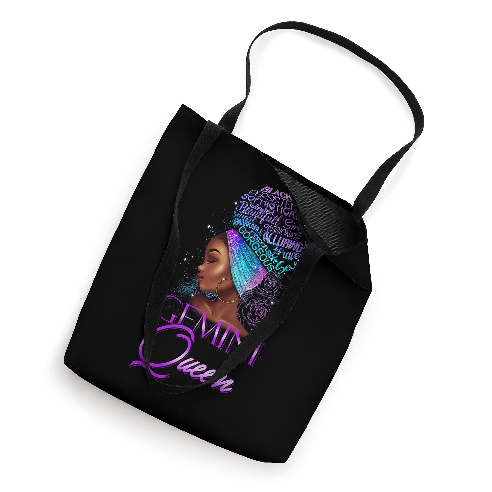 Purple Gemini Queen African American Woman May June Womens Tote Bag