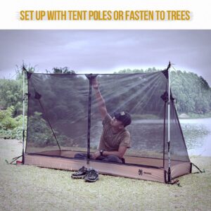 OneTigris Solo Mesh Tent, Ultralight Screen House with 3000 Waterproof Bathtub Floor for Camping Hiking Backpacking Traveling Fishing Patio