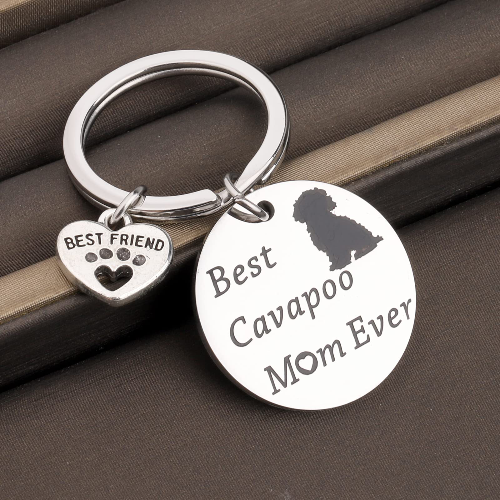 Lywjyb Birdgot Best Cavapoo Mom Ever Keychain Dog Lover Best Friend Cavapoo Gift (Best Cavapoo ky)