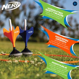 Nerf Soft Tip Lawn Dart Set, Outdoor Backyard Game for Kids & Adults, Includes 4 Lawn Darts, 2 Target Rings, Storage Bag, Fun & Safe Summer Activity for Beach, Yard, Camping, Pool