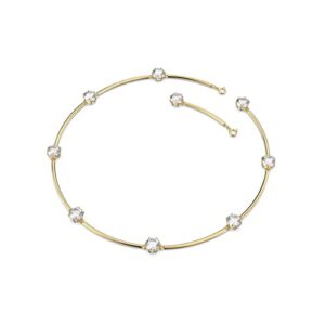 SWAROVSKI Constella All-Around Necklace with Clear Round-Cut Crystals on a Gold-Tone Finish Band, Part of the Constella Collection