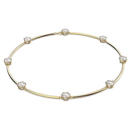 SWAROVSKI Constella All-Around Necklace with Clear Round-Cut Crystals on a Gold-Tone Finish Band, Part of the Constella Collection