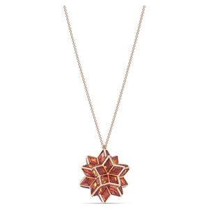 Swarovski Curiosa Pendant Necklace, Adjustable Necklace with Pink Triangle Step-Cut Swarovski Crystals on a Rose Gold-Tone Finish Chain, Part of the Swarovski Curiosa Collection