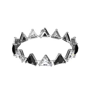 swarovski ortyx bracelet, triangle cut crystals, black, rhodium finish