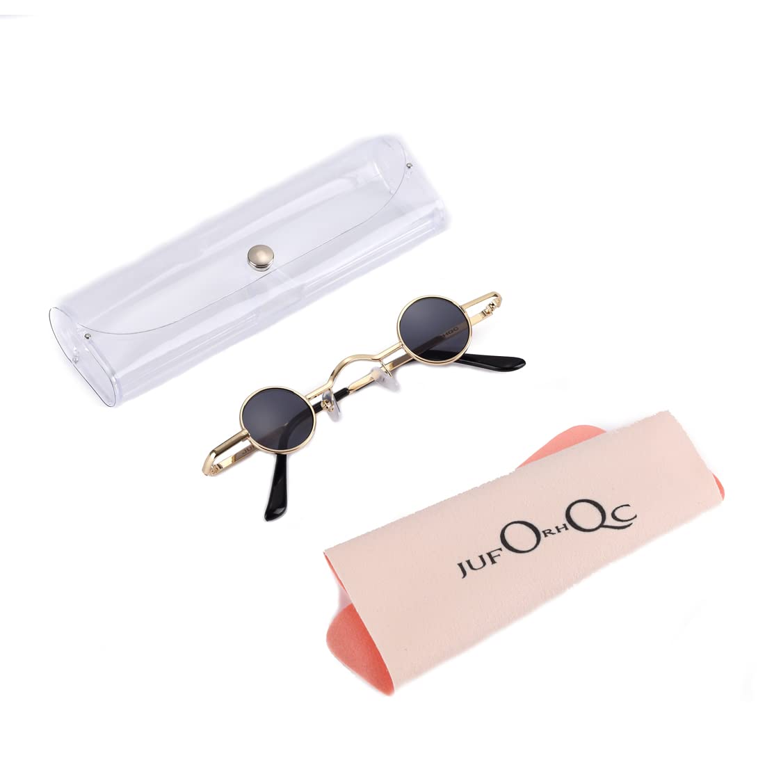 JUFORHQC Retro Glasses Out-of-The-Ordinary Sunglasses with Extremely Small Lenses Unisex