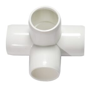 Rainbow Dream 4-Way 3/4 Inch PVC Elbow Corner Tee Fittings, 4 Way PVC Pipe Fitting Connectors - Build Heavy Duty Furniture Grade for 3/4 inch PVC Pipe - 8 Pack, White