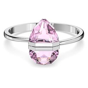 swarovski lucent bangle, pink, rhodium finish