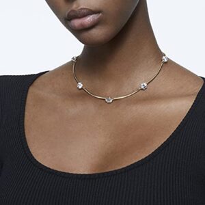 SWAROVSKI Constella All-Around Necklace with Clear Round-Cut Crystals on a Gold-Tone Finish Band, Part of the Constella Collection