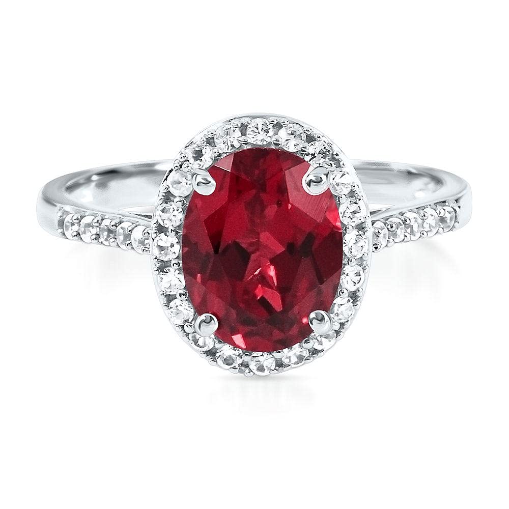 etneyjewels 2.6 Carat Natural Diamond With Red Ruby Oval Cut Bridal Enagagement Rings For Women 10K White Gold Anniversary And Wedding Prong Setting (Centre Gemstone 2 ctw,Clarity I2,Color HI, 11)