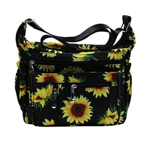 fabuxry purses and shoulder handbags for women crossbody bag messenger bags (floral-sunflowers)