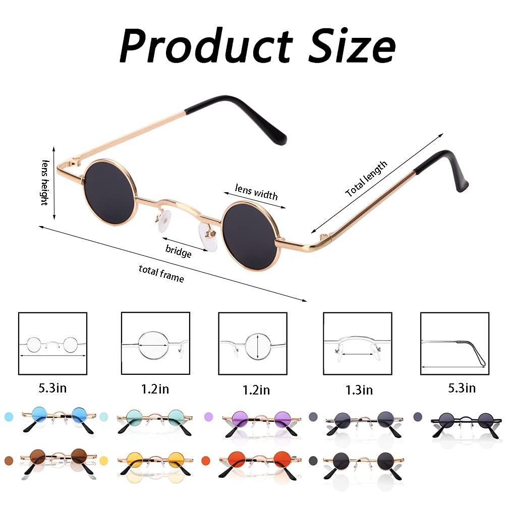 JUFORHQC Retro Glasses Out-of-The-Ordinary Sunglasses with Extremely Small Lenses Unisex