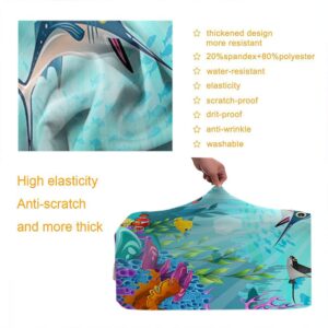 Wondertify Fish Coral Reefs Luggage Cover Sea Diversity Habitats Washable Suitcase Protector Anti-Scratch Suitcase Cover Fits 22-24 Inch Blue Red