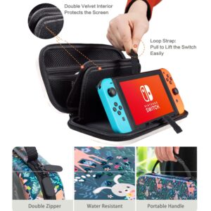 Lalumix Nintendo Switch Case OLED Model, Nintendo Switch Case for Girls Boys with 16 Game Card Slots Travel Bag Shockproof Shell Protective Hard Cover for Switch Console Joy-Con & Accessories Animals