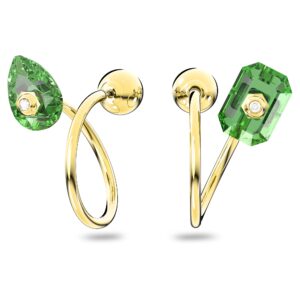 swarovski studiosa earrings, green, gold-tone plated