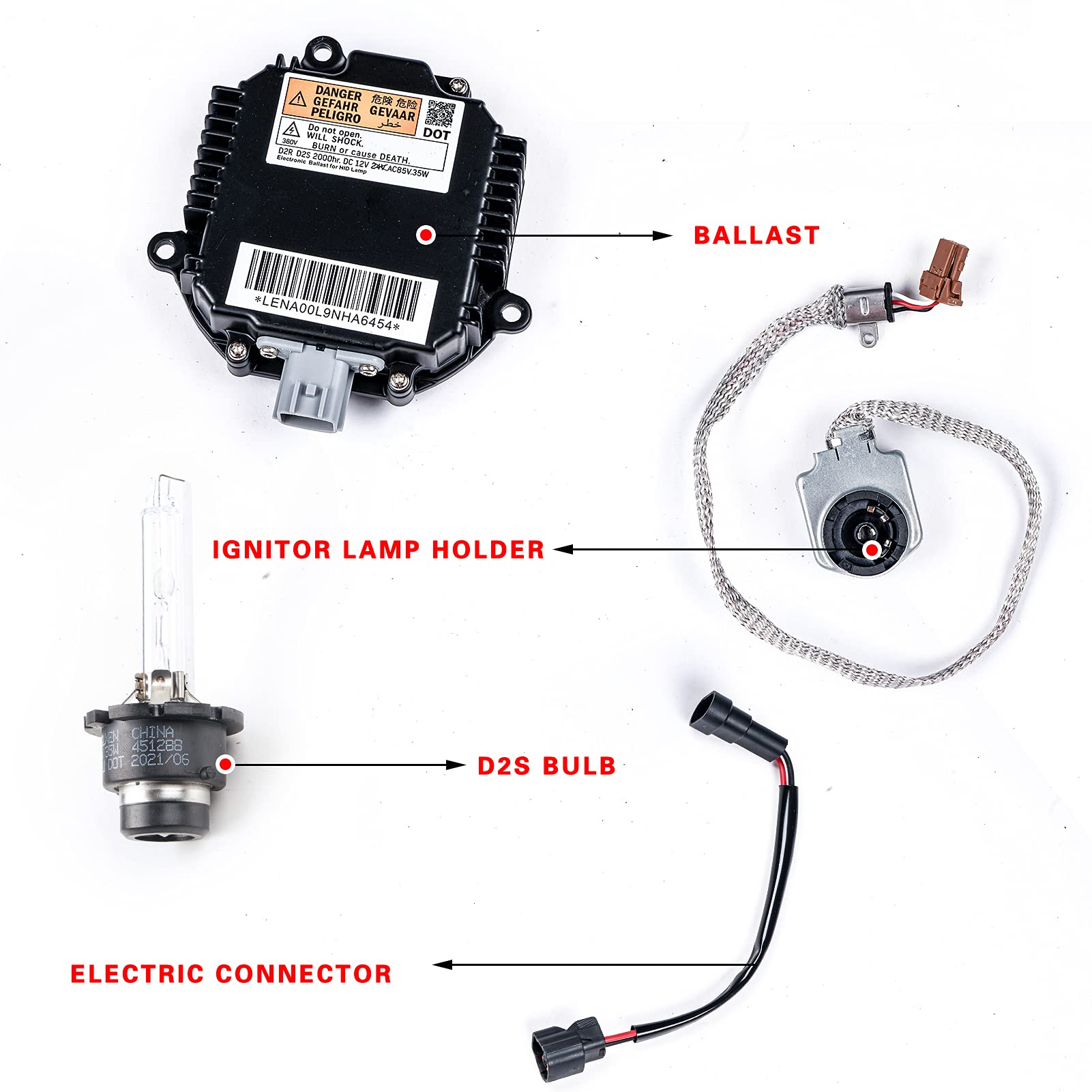 28474-89904 Xenon HID Headlight Ballast Control Unit W/D2S Bulb & Igniter Module Compatible with Infiniti EX35 FX35 G35 JX35 M35 Nissan 350Z Altima Murano Rogue, Replaces 2847489907 28474-8991A