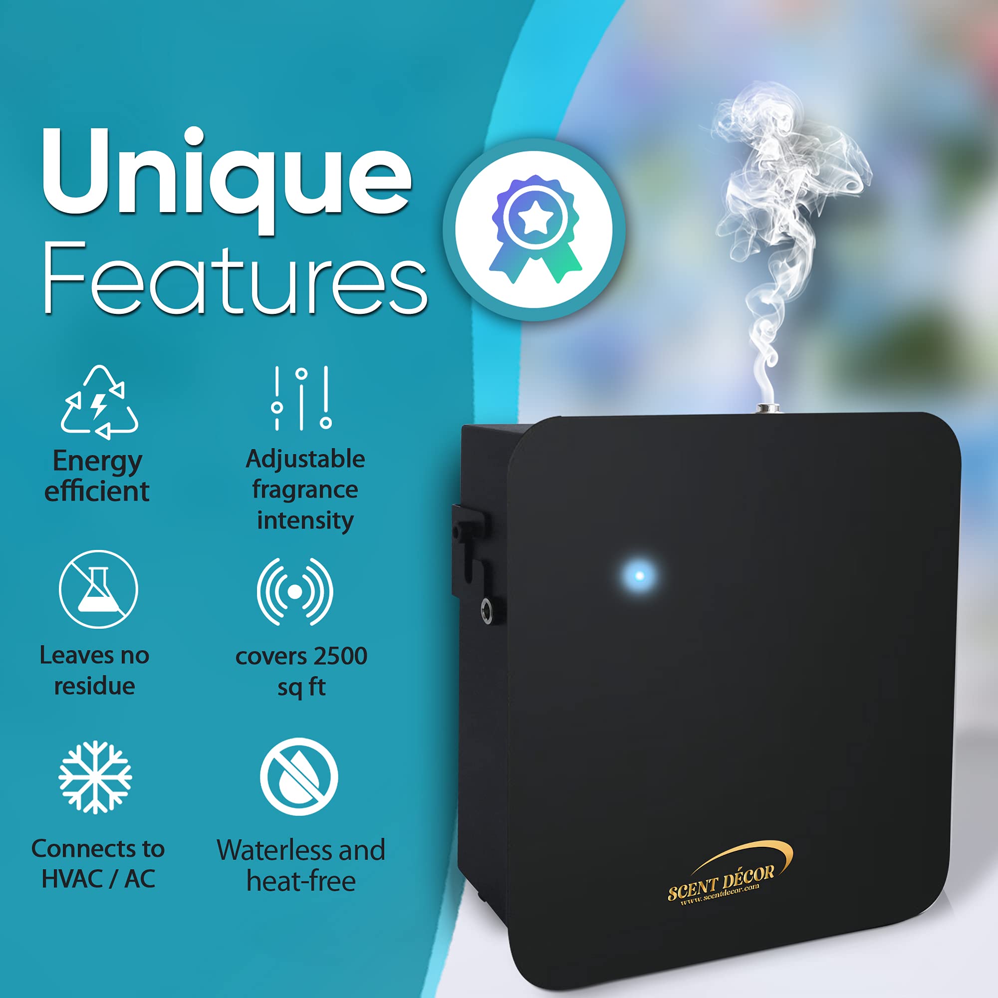 Smart Aroma Oil Diffuser HVAC Scent Air Machine, Large Room Aromatherapy Fragrance Waterless Nebulizer Essential Oil Scent Diffuser Home Air Freshener with Timer 2500 sq ft Coverage, MyScent 230